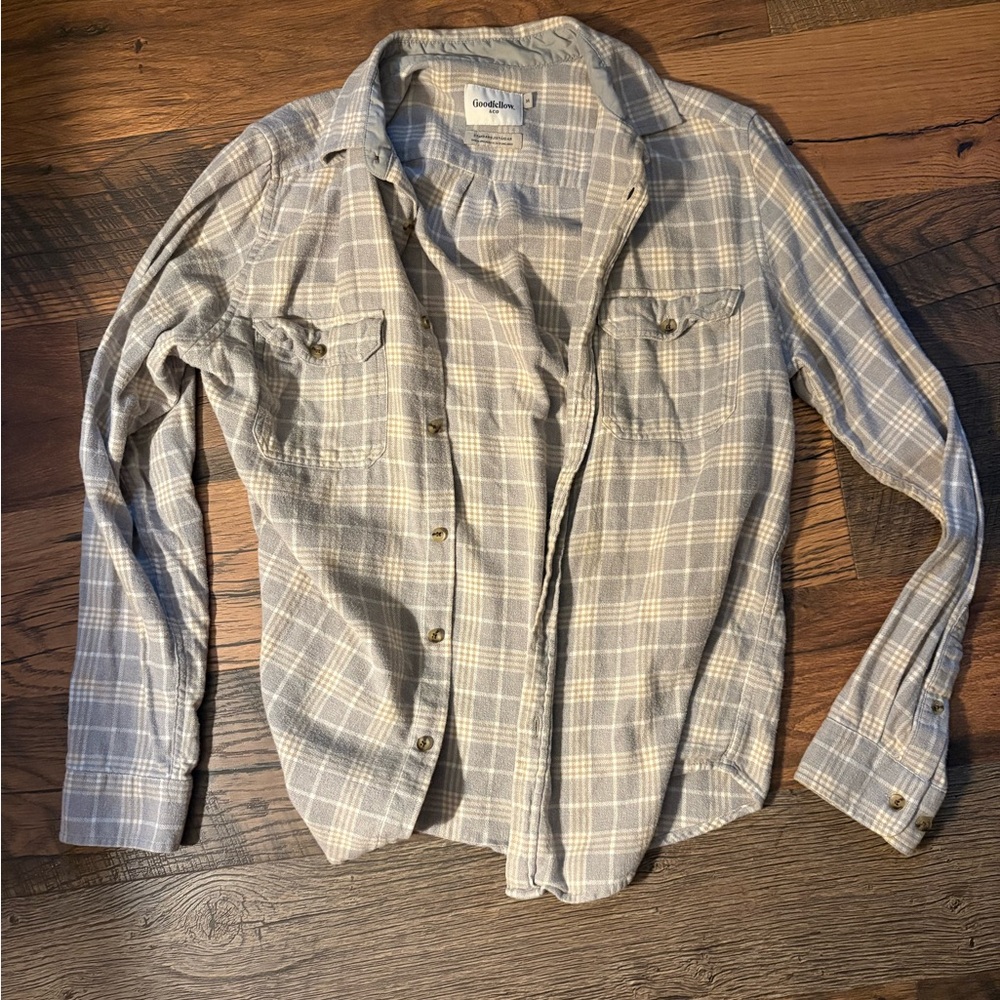 Goodfellow Plaid Flannel Button-Up Shirt